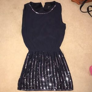 Greylin Navy Beaded Dress